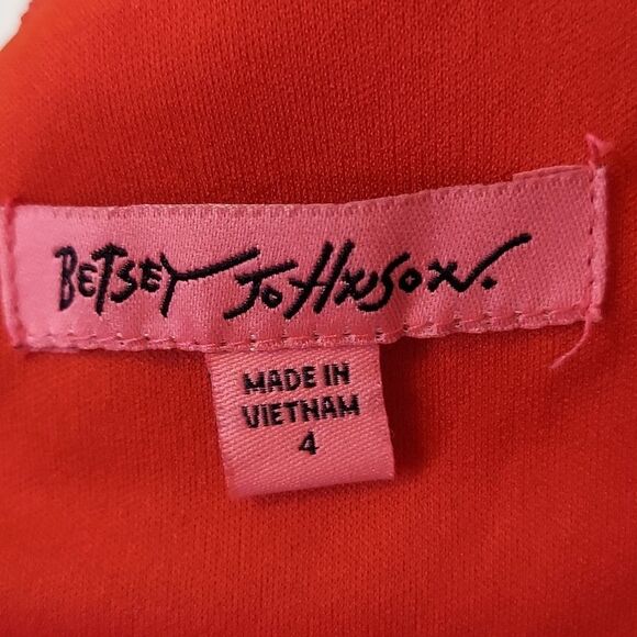 Red Lace Betsey Johnson Sleeveless Sheath Dress Size 4 - Picture 4 of 8